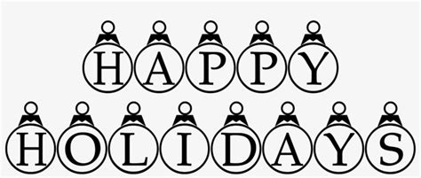 Happy Holidays Coloring Page - Black And White Holiday Clip Art ...