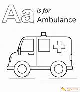 Kids Coloring Page Ambulance sketch template
