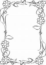 Marcos Para Flores Bordes Colorear Imprimir Border Hojas Marco Borders  sketch template