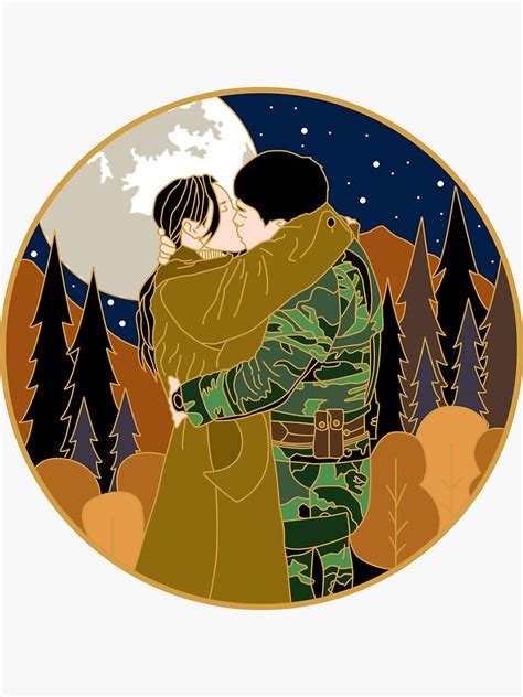 "Crash Landing on You - Yoon Seri & Ri-Jeong Hyeok Kiss" Sticker by NoreenDesigns | Redbubble