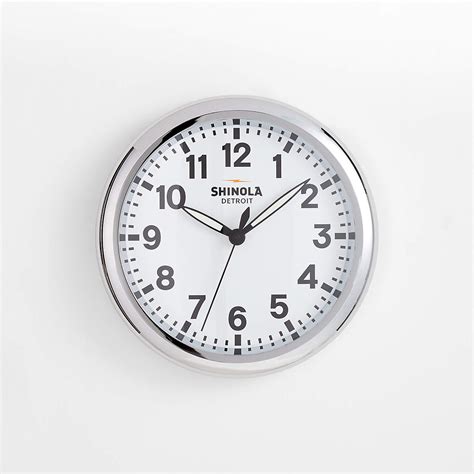 Shinola Runwell Chrome & White Wall Clock + Reviews | Crate & Barrel