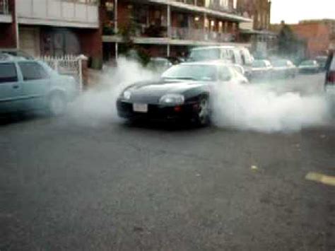 Toyota Supra Burnout with awesome exhaust sound - YouTube