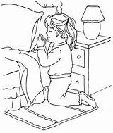 Children Praying Coloring Page Encouraging Spiritual Reflection sketch template