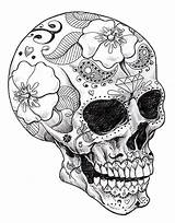 Cool skull art  Skull coloring Pages sketch template