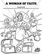 Proverbs 31 A Woman Of Faith Sunday School Coloring Pages  Sharefaith Kids sketch template