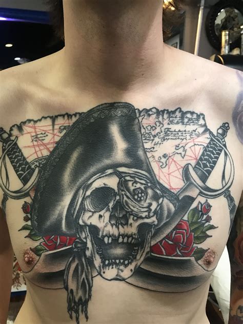 More progress on my Goonies chest piece :). | Chest piece, Skull tattoo, Tattoos