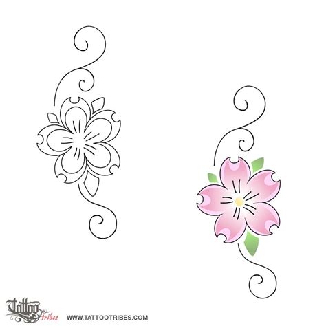 Tattoo of Sakura flower, Live for the moment tattoo - custom tattoo designs on TattooTribes.com