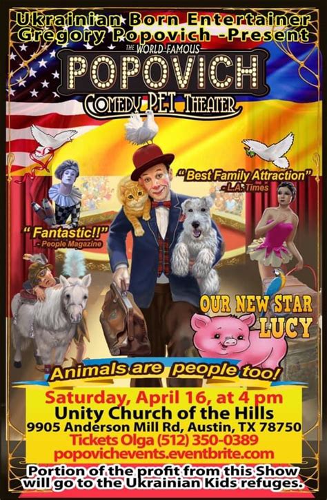 April 16: Circus show Popovich Comedy Pet Theater - Russian Cultural Center