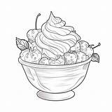 Premium Photo  Coloring Pages Of A Bowl fruit With whipped cream sketch template