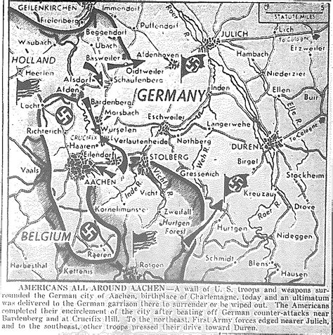 Map of First Army Encirclement of Aachen, published October 10, 1944