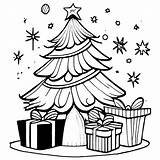 Christmas Tree Coloring Page · Creative Fabrica sketch template