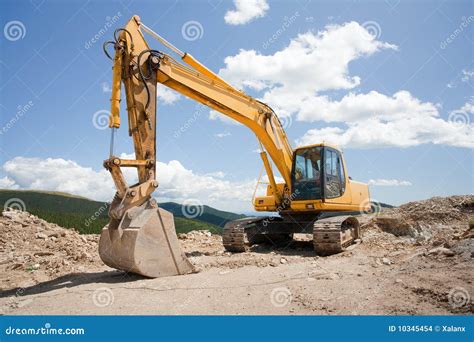 Excavator, Digger, Earthmover At Construction Site Stock Photo - Image of builder, dirt: 10345454