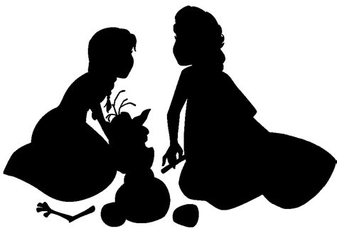 Frozen silhouette - Anna and Elsa | Disney princess silhouette, Frozen silhouette, Silhouette