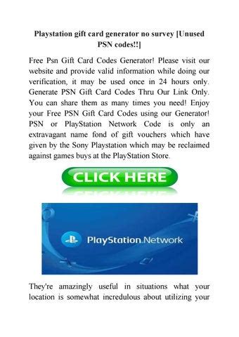 Playstation gift card generator no survey [Unused PSN codes!!] by Unused-PSN-codes-hack - Issuu