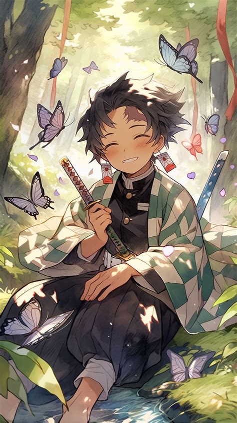 Tanjiro Kamado in the Forest Cute Style Illustration | Demon king anime, Anime character drawing ...