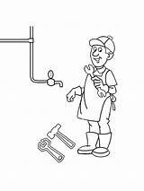Plumber coloring pages sketch template
