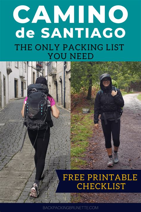 Essential Camino Packing List For Women {Free Printable Checklist ...