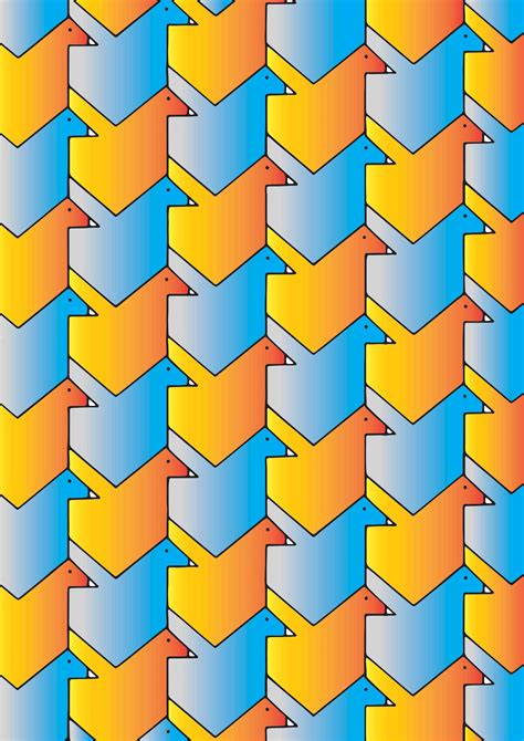 Bird Translation Tessellation. | Tessellation patterns, Tessellation art, Graph paper designs