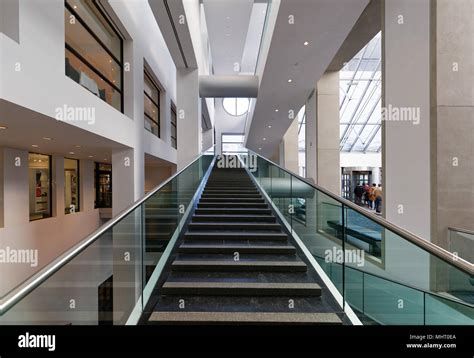 Modern architecture stairs inside Montreal Fine Art Museum Stock Photo ...