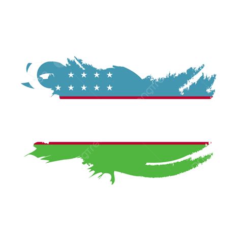 Uzbekistan National Flag Illustration With Transparent Background Vector, Uzbekistan Flag Brush ...