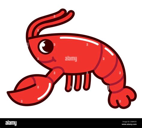 Cute cartoon lobster drawing. Funny red crawfish character. Vector clip art illustration Stock ...