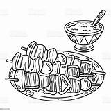 Kebab Isolated Coloring Page For Kids Stock Illustration  Download sketch template
