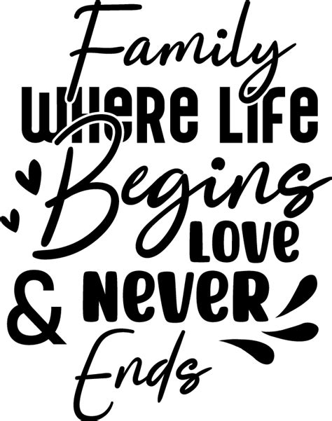 Family Love Begins quote wall decal - TenStickers