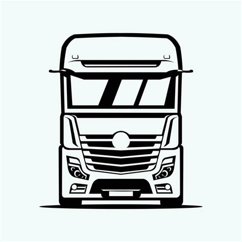 Truck Silhouette Vector Illustration Front View. Best for Trucking ...