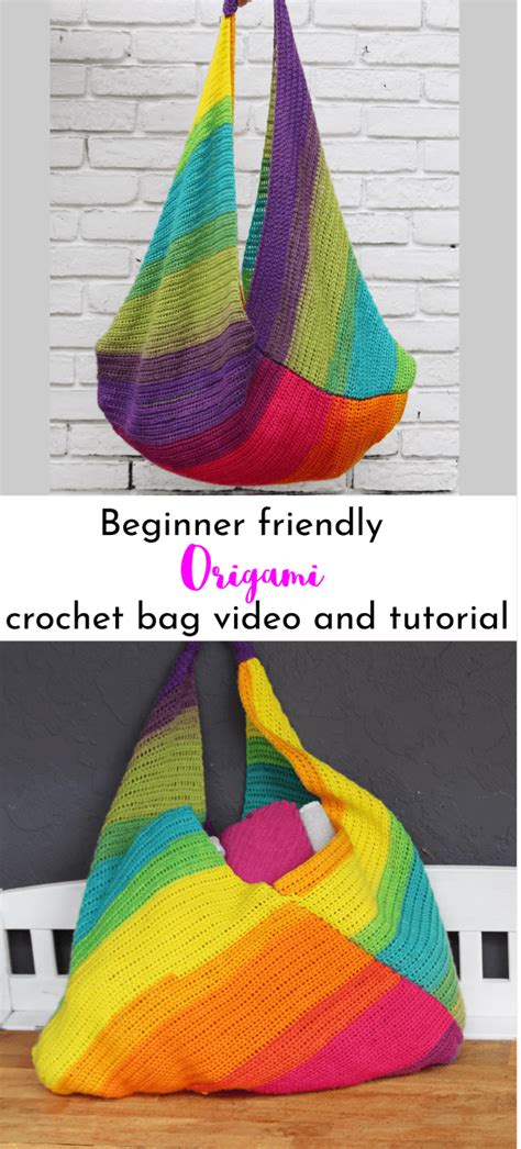 free crochet origami bag pattern - easy beginner crochet bag | Crochet bag, Crochet bag pattern ...