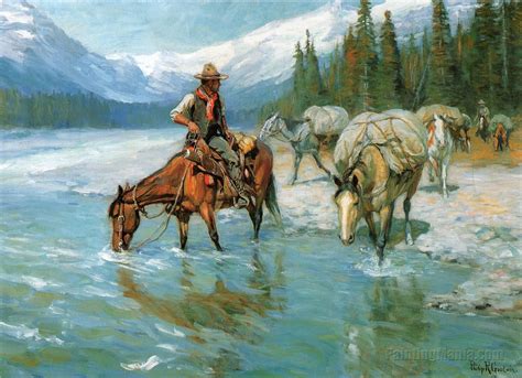 Bow River Banff, Horses Cowboy - Philip Goodwin Paintings | Western art ...