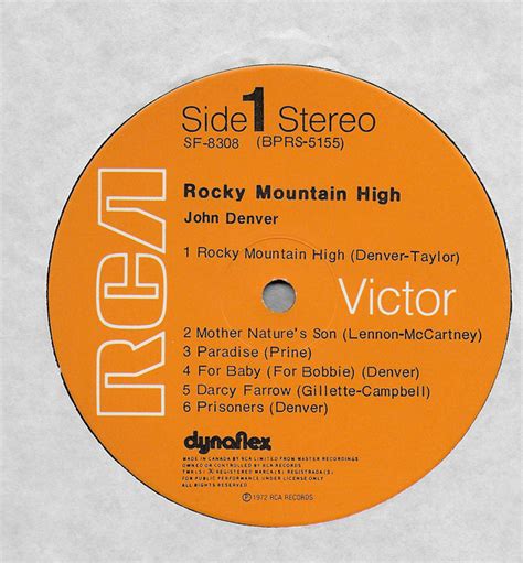 John Denver - Rocky Mountain High (1972, Vinyl) | Discogs