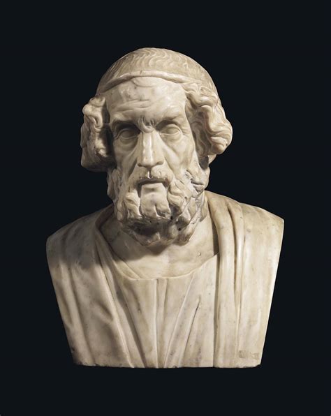 A MARBLE HERM BUST OF HOMER , AFTER THE ANTIQUE, ITALIAN, LATE 18TH OR ...