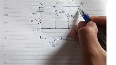 how to write kcl equation (node analysis) - YouTube