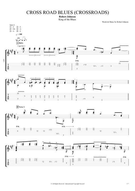 Cross Road Blues (Crossroads) by Robert Johnson - Full Score Guitar Pro Tab | mySongBook.com