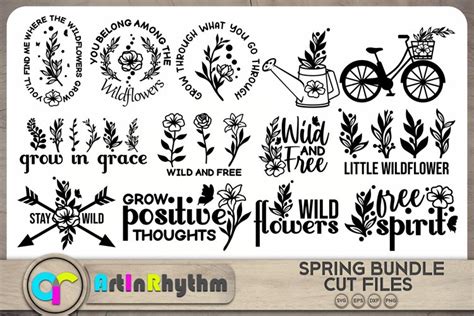 Spring quotes SVG bundle / 13 Designs