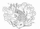 Koi fish coloring Pages To Download And Print For Free sketch template