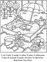 My Backyard Color By Number  Doverpublications Summer coloring sketch template
