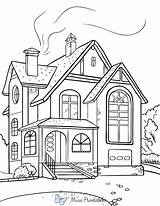 Printable Coloring Pages Unleash Your Creativity With House Designs sketch template