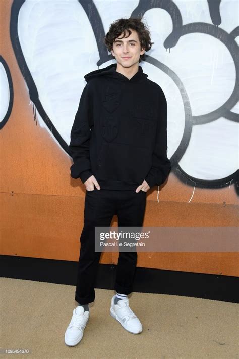 Timothee Chalamet attends the Louis Vuitton Menswear Fall/Winter ...