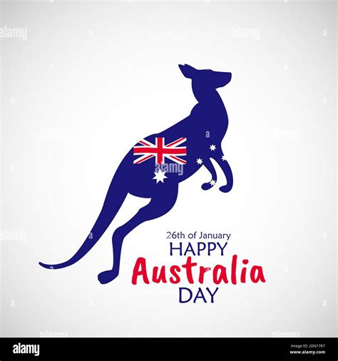 26 January Happy Australia Day. Illustration Stock Photo - Alamy