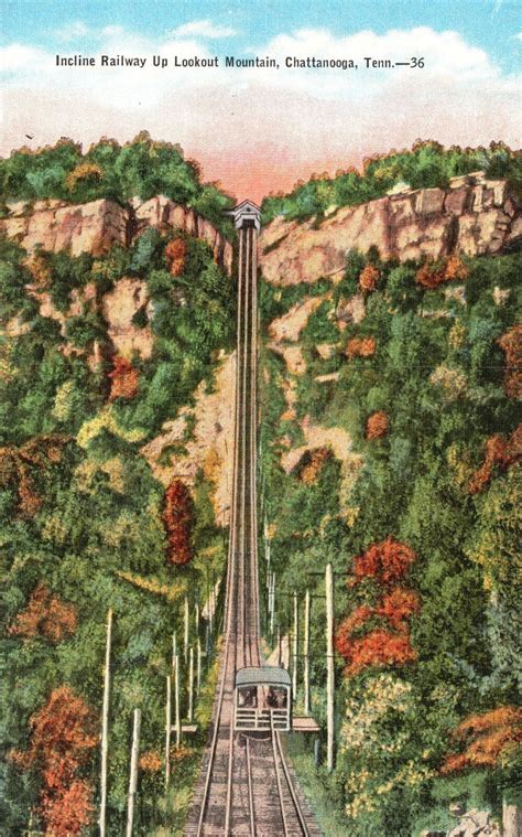 Vintage Postcard Inclined Railway Up Lookout Mountain Chattanooga Tennessee TN | United States ...