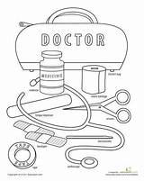 Doctor Coloring Page Tools  Doctors And Gears sketch template