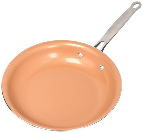 Red Copper 10 inch Pan by BulbHead Ceramic Copper Infused Non-Stick Fry Pan Skillet Scratch ...