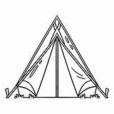 Camping Tent Isolated Coloring Page For Kids Stock Vector  sketch template