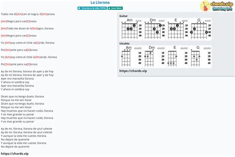 Chord: La Llorona - Joan Baez - tab, song lyric, sheet, guitar, ukulele | chords.vip