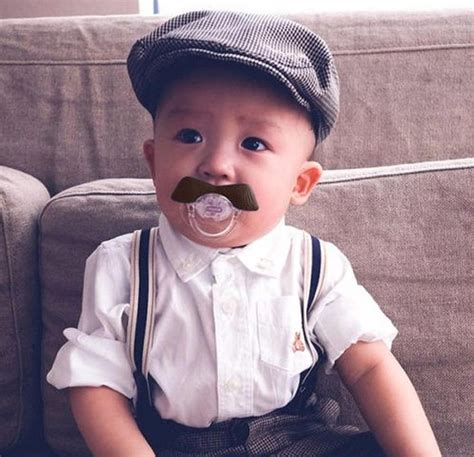 Funny Mustache Pacifier Show a new side of your Amazing Angel's personality with a funny ...