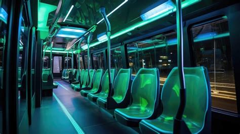 Premium AI Image | Modern Electric Bus Interior Sustainable Materials ...