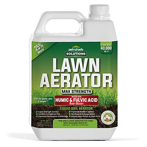 PetraTools Liquid Aeration for Lawn with Humic & Fulvic Acid Biostimulants, Liquid Aerator ...