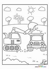Digger Moving Parts Craft Sketch Coloring Page sketch template