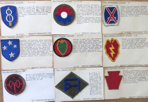 9th Embroidered Patch Vintage 66 Piece Lot WWII US Army Army Corps 1st Fabric Craft Supplies ...